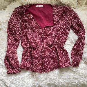 Madewell women’s long sleeve peplum top